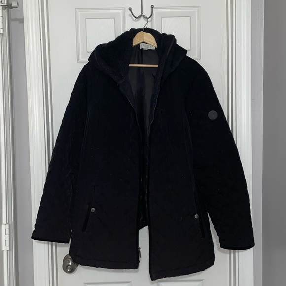 Laundry By Shelli Segal Jackets & Blazers - Laundry by Shelli Segal Women's Black Quilted Hooded Zip Jacket Plus Size 3X